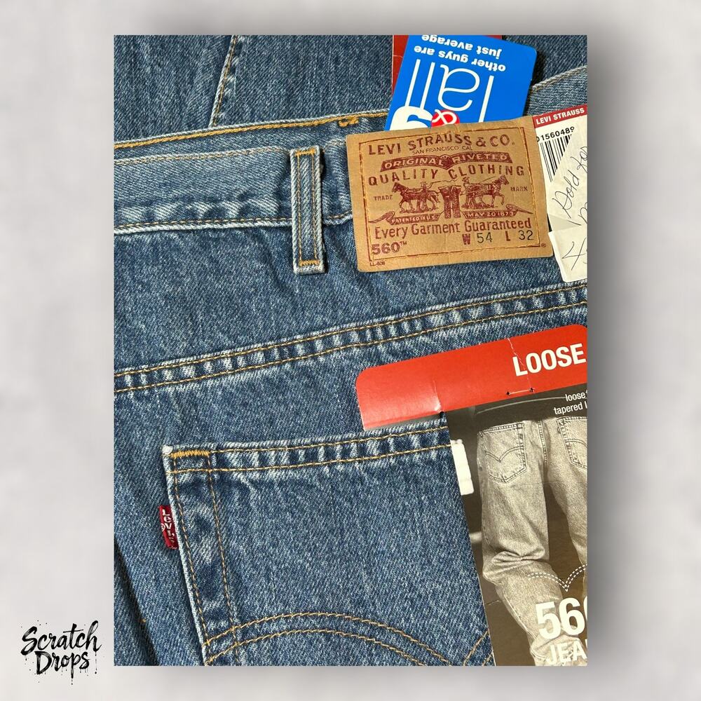 Levi's Men's 560 Loose Fit Tapered Leg Jeans W54 L32 Classic Comfortable Denim - Picture 4 of 5